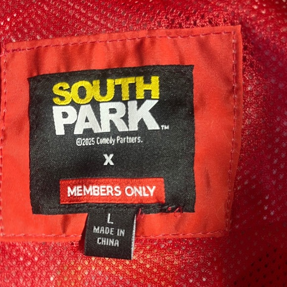 Members Only South Park Mens Red Windbreaker Jacket MN019417 L New - Picture 5 of 8